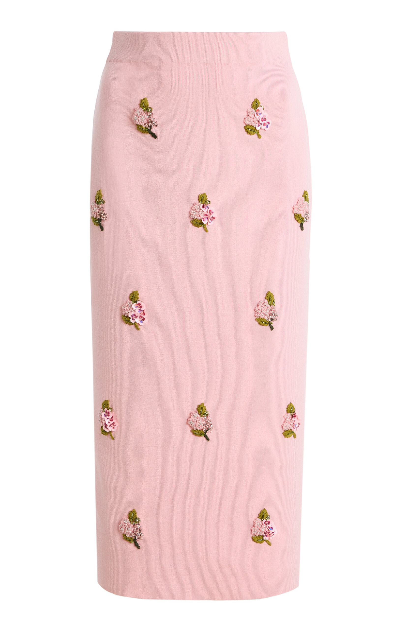Carolina Herrera Embroidered Silk-Cotton Midi Pencil Skirt  - Moda Operandi | Moda Operandi (Global)