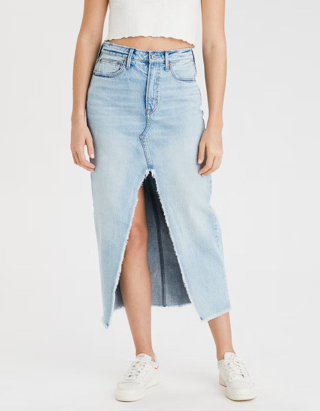 90s Denim Maxi Skirt | American Eagle Outfitters (US & CA)