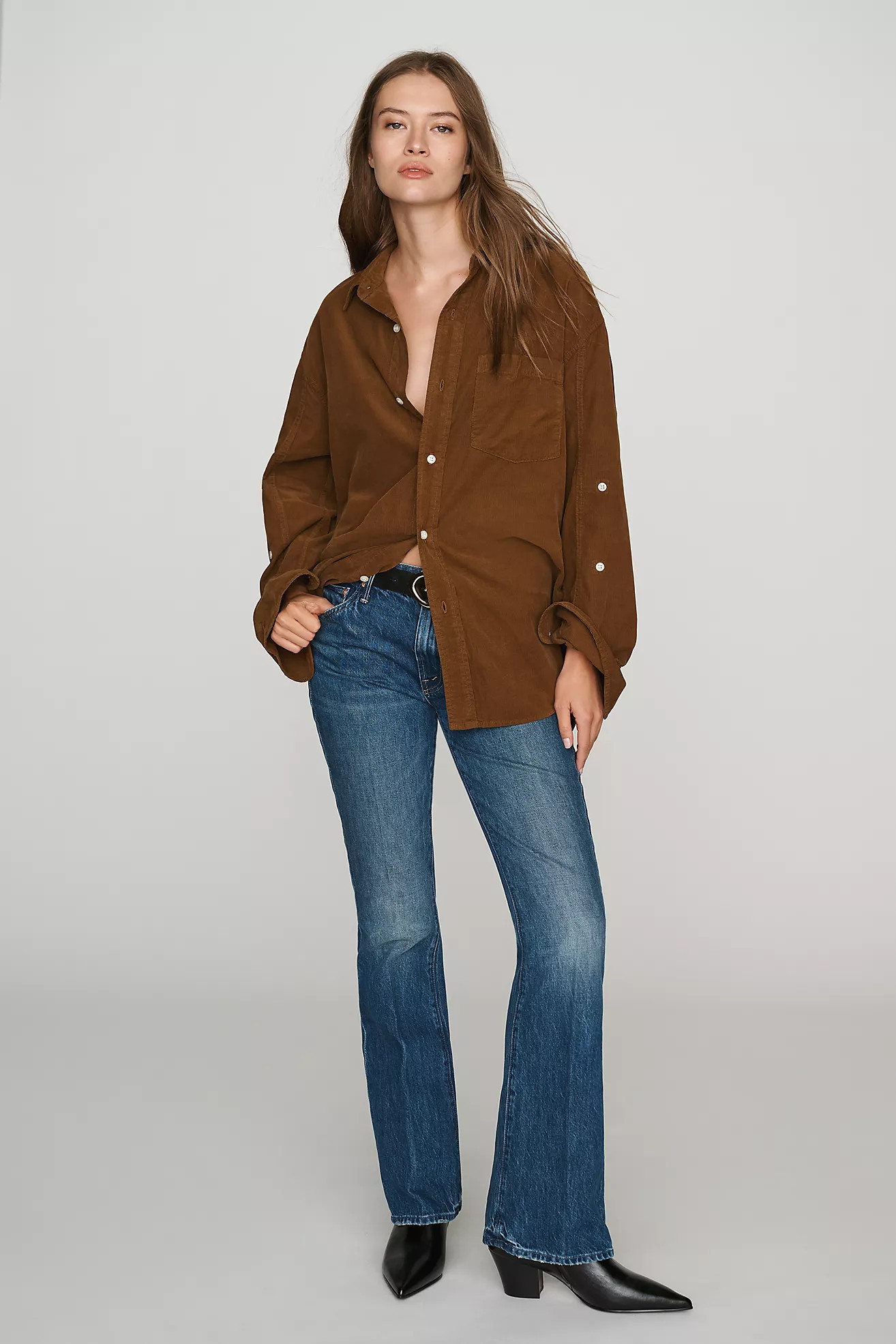 MOTHER Outsider Sneak Mid-Rise Straight-Leg Jeans | Anthropologie (US)