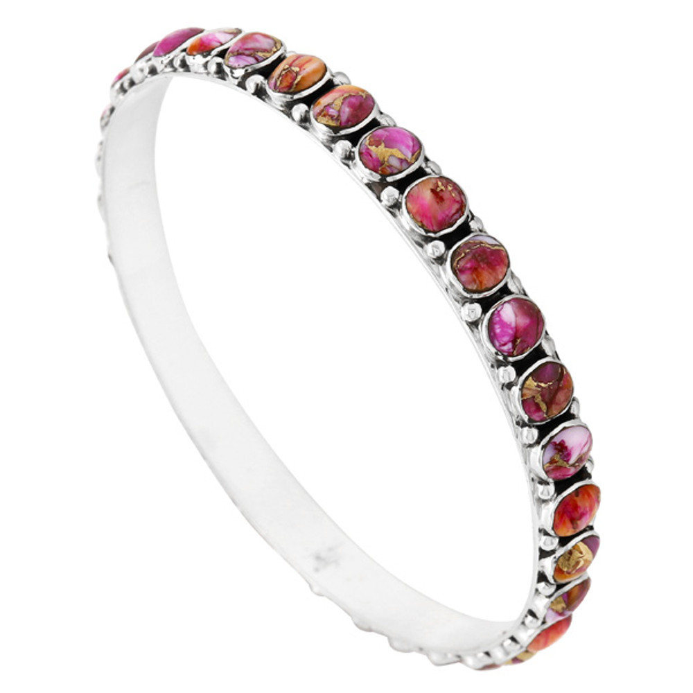 Plum Spiny Bangle Bracelet Sterling Silver B5551B-C92 | TURQUOISE NETWORK