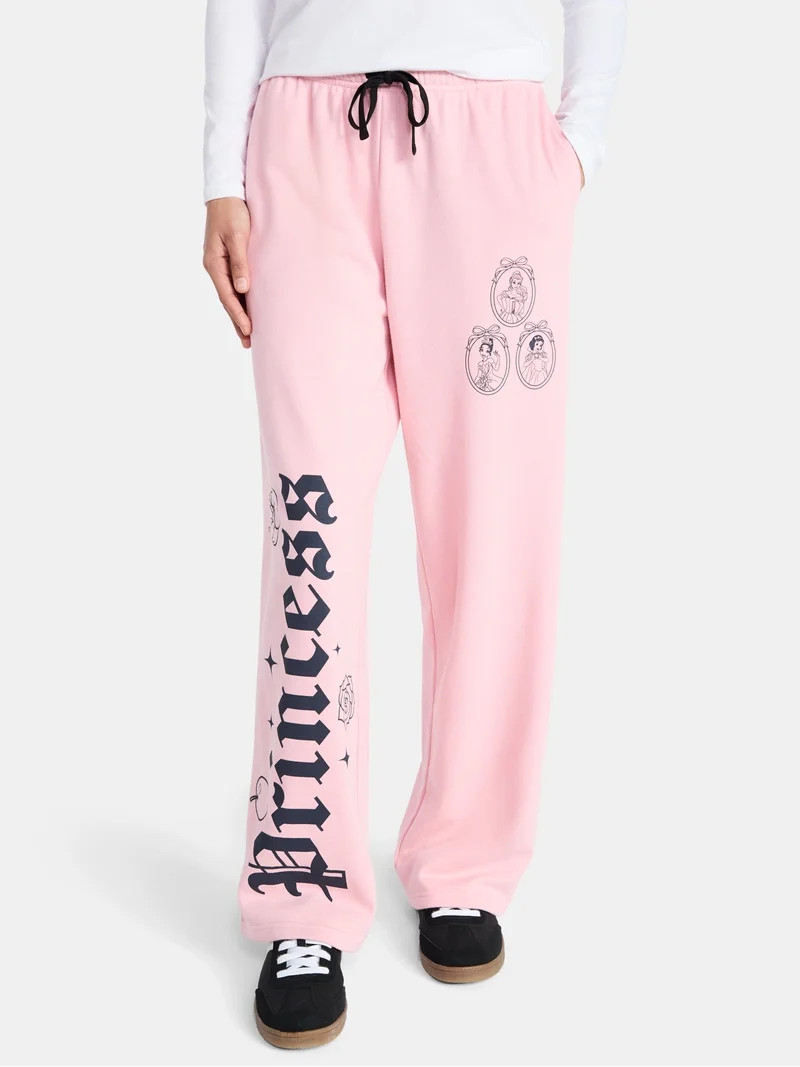 Disney Princess Women’s Graphic Wide Leg Fleece Pants, Sizes XXS-XL | Walmart (US)