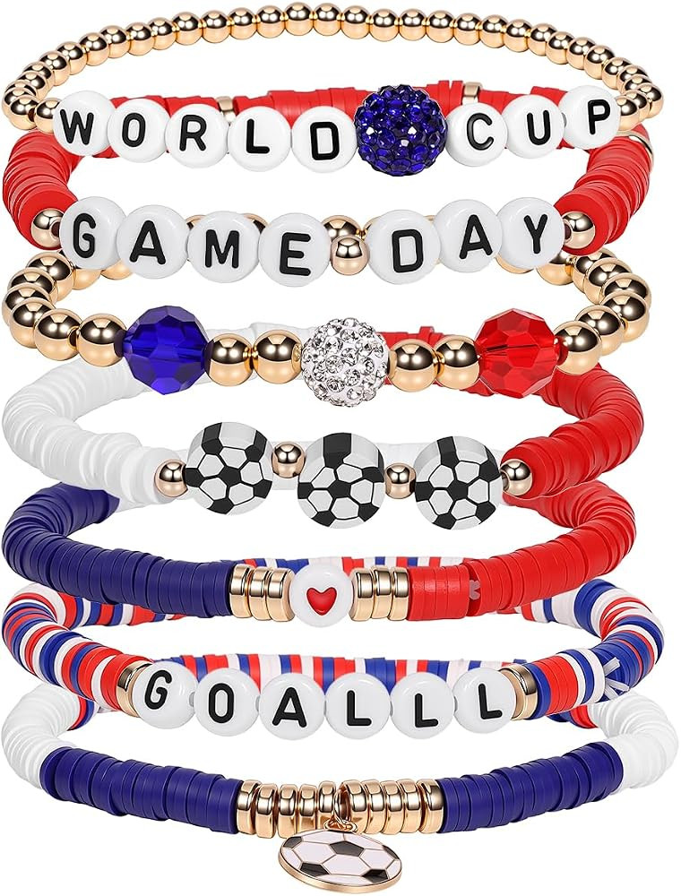AICase Soccer Bracelets for FIFA World Cup 2026 Gifts, Game Day Soccer Fan Merch Friendship Brace... | Amazon (US)