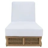 SAFAVIEH Gillian Outdoor Patio Sunlounger, Tan/White | Walmart (US)
