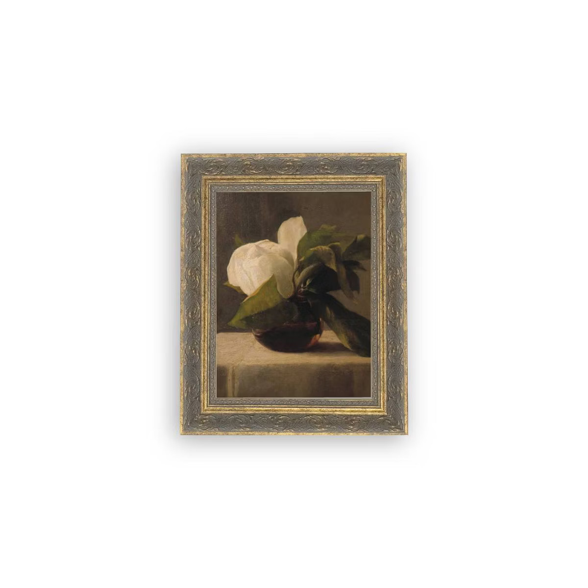 Petal Lane 9"x11" Magnolia Wall Art: Vintage Style, Framed Mixed Media, Gold Frame, Botanical The... | Target
