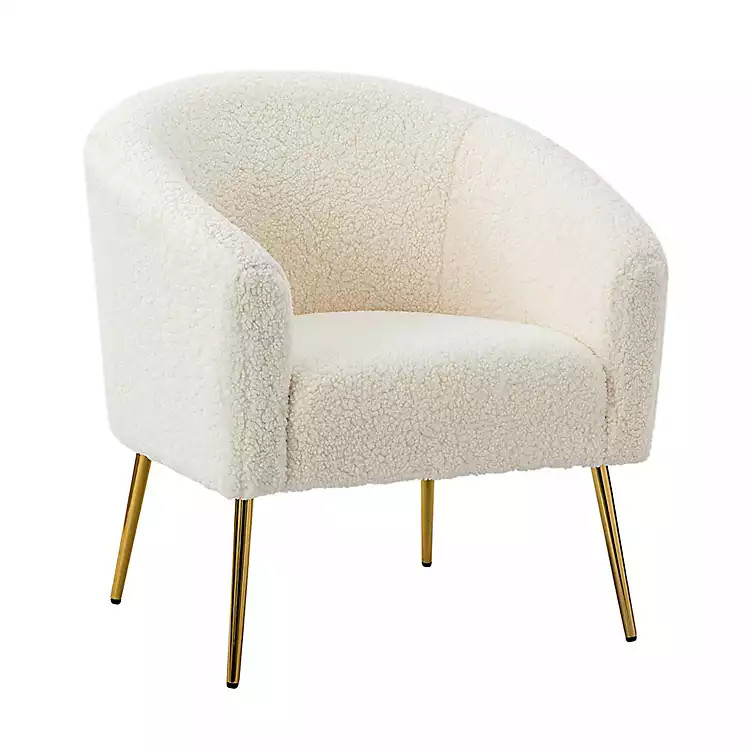 Ivory Sherpa Venice Accent Chair | Kirklands Home | Kirklands