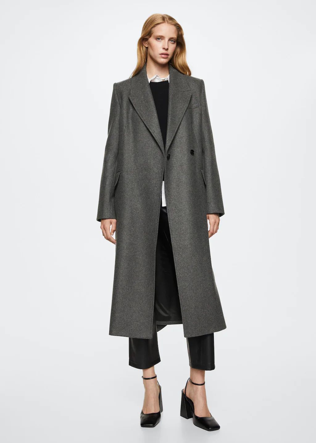 Long coat with lapels -  Women | Mango USA | MANGO (US)