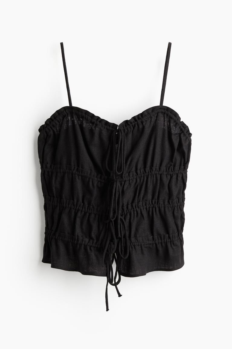 Drawstring-detail Camisole Top - Black - Ladies | H&M US | H&M (US + CA)