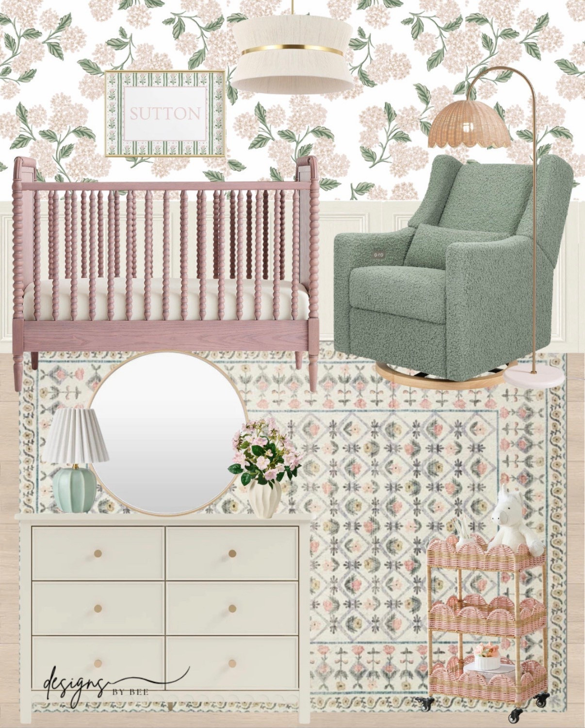 girl nursery, pink and green, cottage core 

#LTKHome #LTKBaby #LTKmomlife
