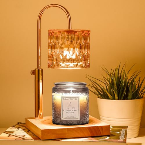 Candle Warmer Lamp, Dimmable Electric Candle Lamp Warmer with Timer, Compatible with Small & Large Candle, 2 Bulbs, Candle Warmer for Jar Bedroom Home Decor, Timer & Height Adjustable, Gifts for Mom | Amazon (US)