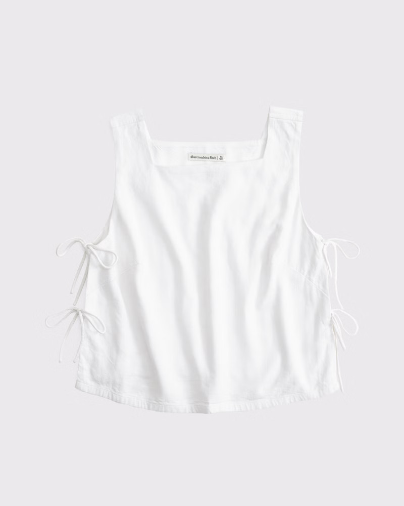 Abercrombie & Fitch Women's Apron Linen-Blend Set Top in White - Size L | Abercrombie & Fitch (US)