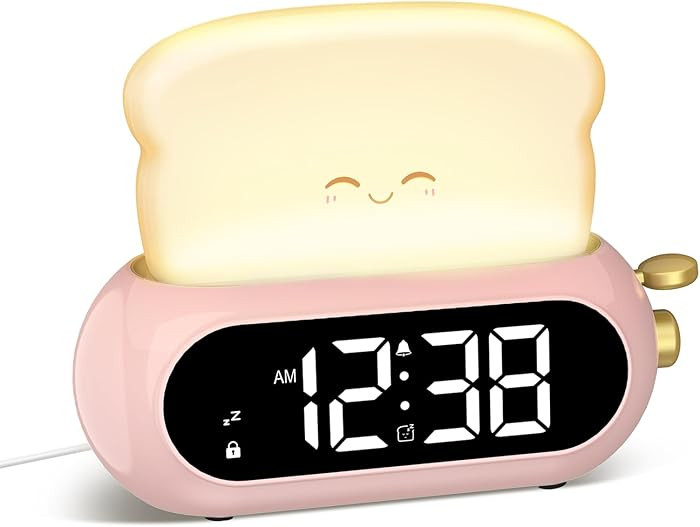 Cute Digital Clock for Bedrooms, Kids Alarm Clocks with Night Light Lamp, 10 Alarm Tones, Adjusta... | Amazon (US)