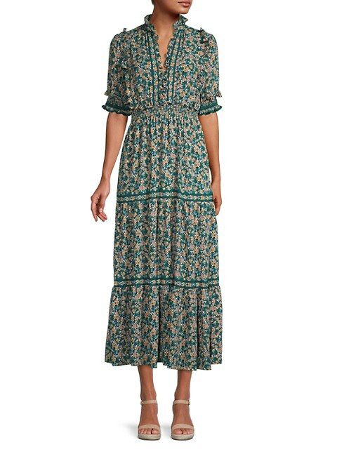 Tiered Floral Midi Dress | Saks Fifth Avenue OFF 5TH