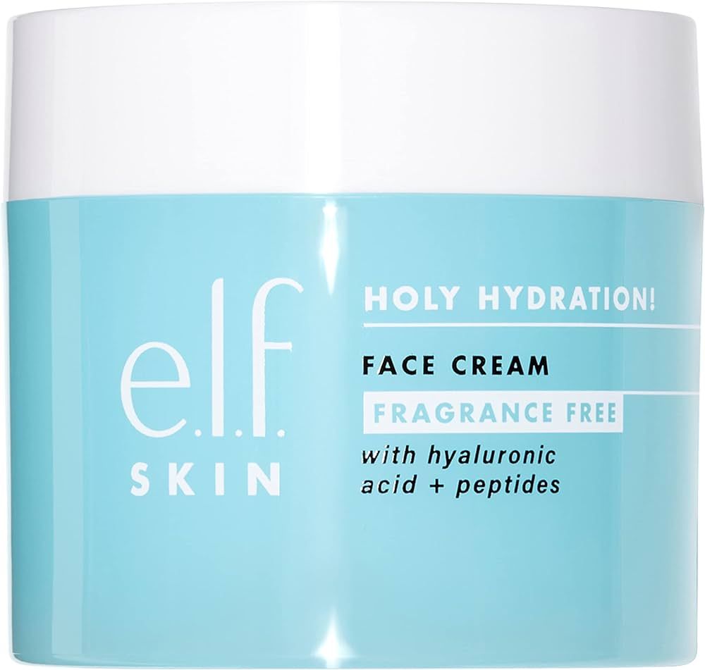 e.l.f., Holy Hydration! Face Cream - Fragrance Free, Smooth, Non-Greasy, Lightweight, Nourishing,... | Amazon (US)