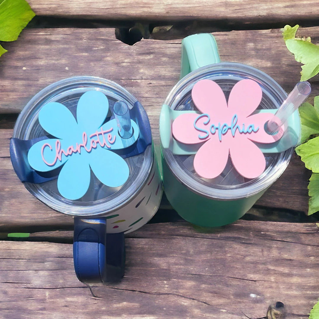 Personalized Flower Tumbler Nameplate for 40 Oz / 30 Oz Stanley Quencher Lid Raised Lettering 19 ... | Etsy (US)