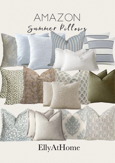 Summer pillow pairings and selections from Amazon home. Priced right, pillow refresh in a variety of colors and styles. Free shipping. 

#LTKSaleAlert #LTKFindsUnder50 #LTKHome