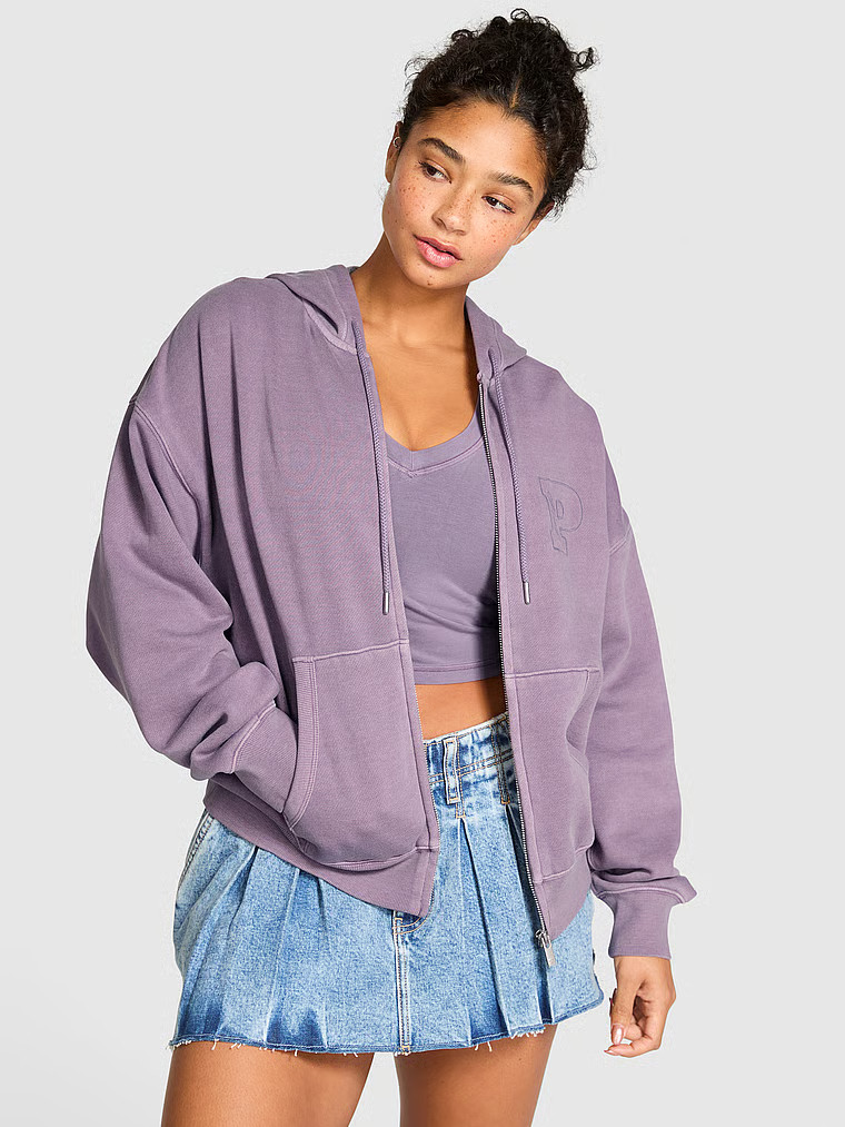 Ivy Fleece Campus Full-Zip Hoodie | Victoria's Secret (US / CA )