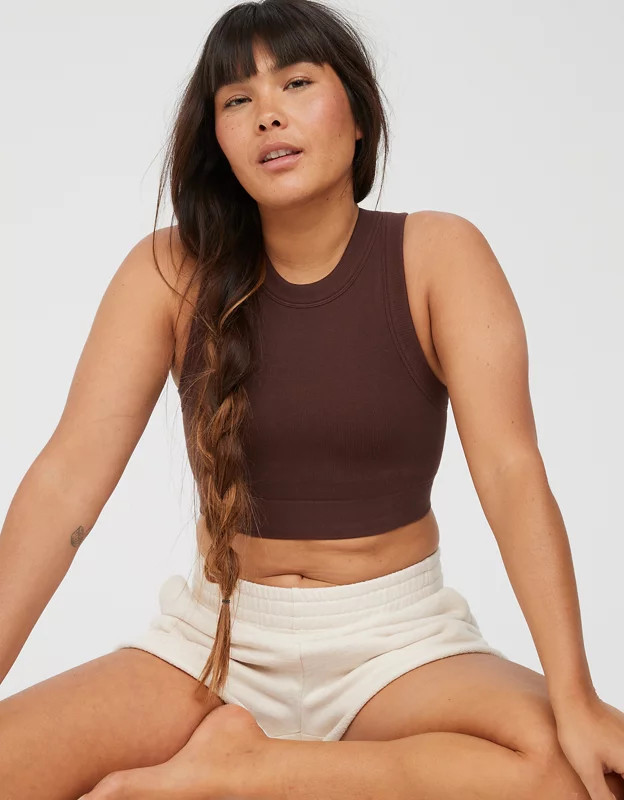 OFFLINE By Aerie Seamless High Neck Sports Bra | Aerie