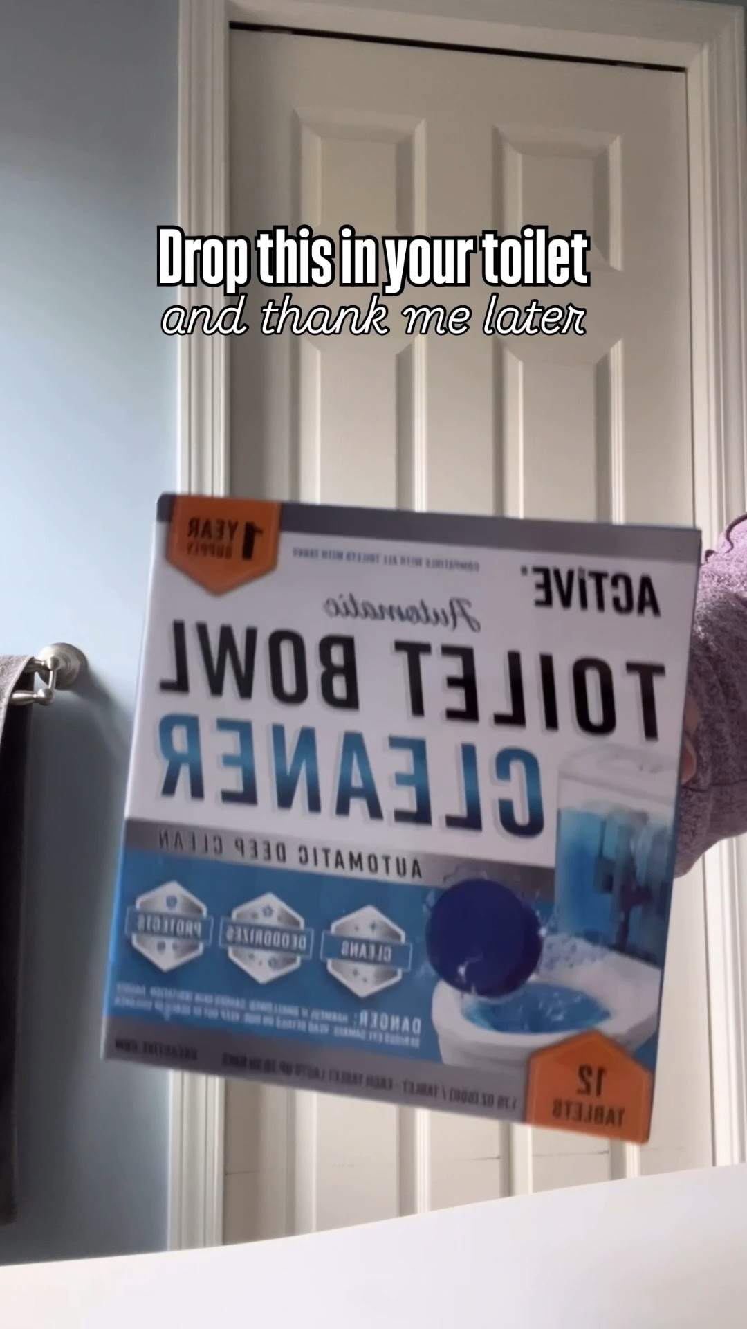 Busy girl hack you didn’t know you needed 🚽✨

I literally just drop one of these toilet bowl cleaning tabs in the tank and it cleans with every flush.

✔️ Keeps it fresh + odor-free
✔️ Helps prevent stains & buildup (no scrubbing 😅)
✔️ Lasts up to 30 days

If the water’s blue… it’s working behind the scenes 💙
And honestly doesn’t the blue water just give clean, calm vibes?

SAVE this for your next cleaning supply restock. 
SHARE with another clean freak. 
FOLLOW for more easy mom life hacks.

#cleaninghacks #momlifeeasier #busymomlife #homehealth #simpleclean 

#LTKdayinmylife #LTKvlog #LTKHome