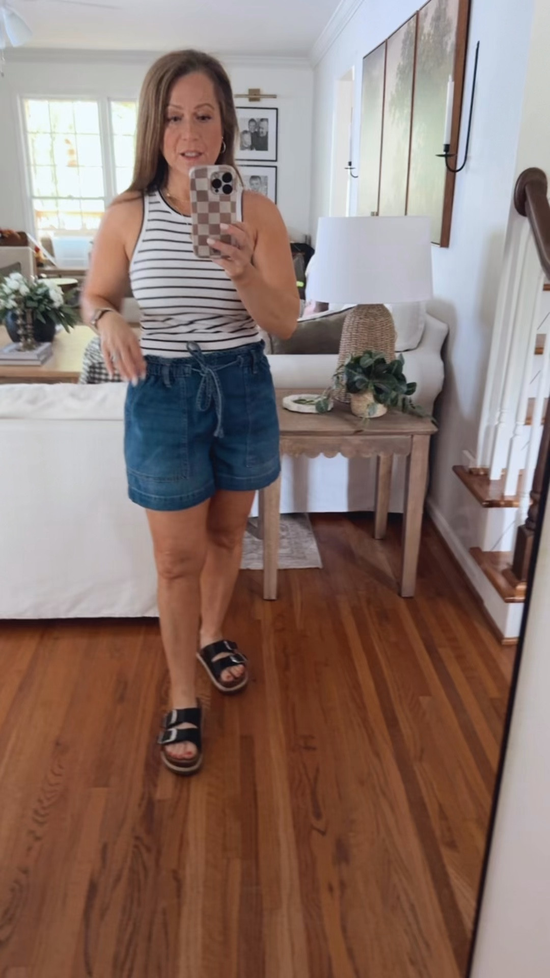 casual OOTD

Denim shorts 
Striped high neck tank
Sandals 
Layered necklace set 

I am in a small in tank & shorts, shoeS TTS

#LTKootd #LTKSeasonal #LTKPetite