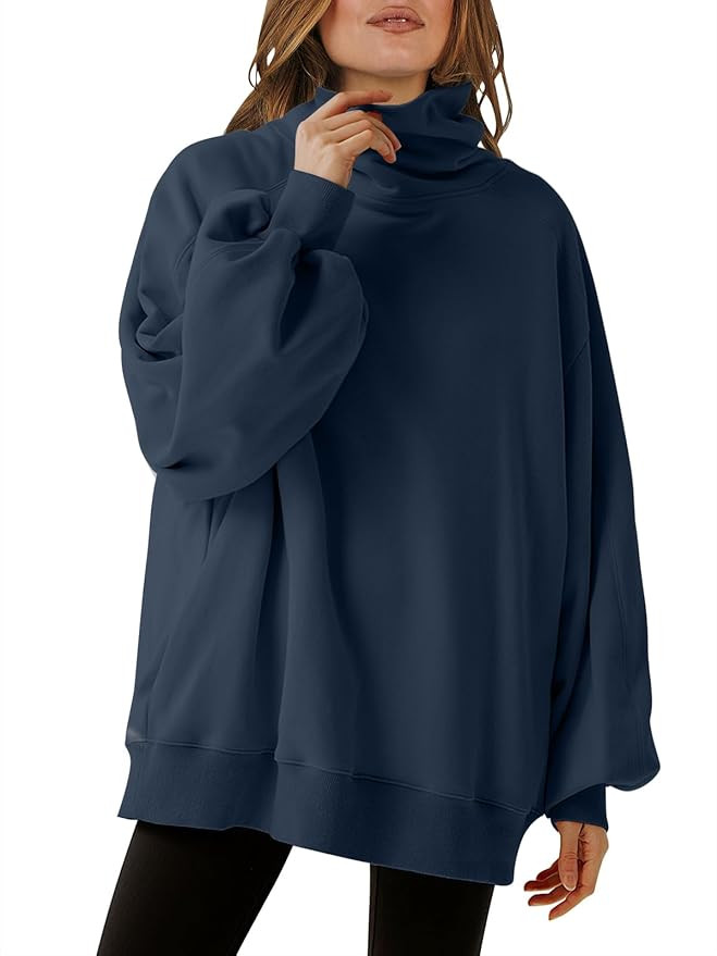 ANRABESS Women's Oversized Sweatshirts 2024 Long Sleeve Cowl Neck Casual Loose Fit Hoodies Fall T... | Amazon (US)