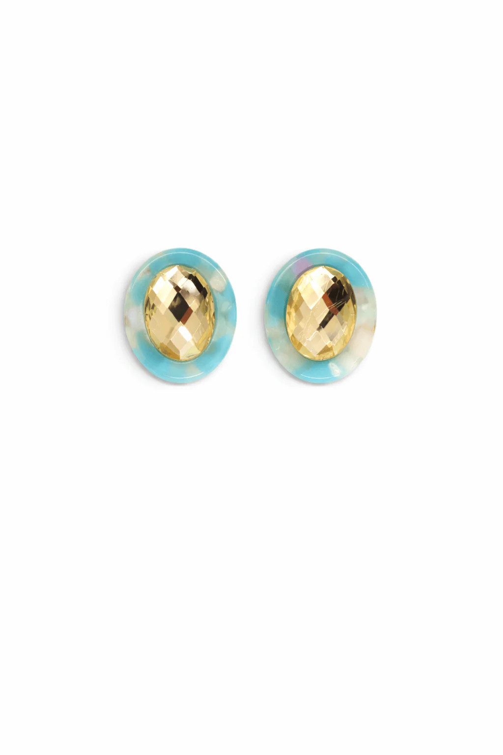 Olivia Statement Earrings Oval - Lemon Drop | LINNY CO LLC
