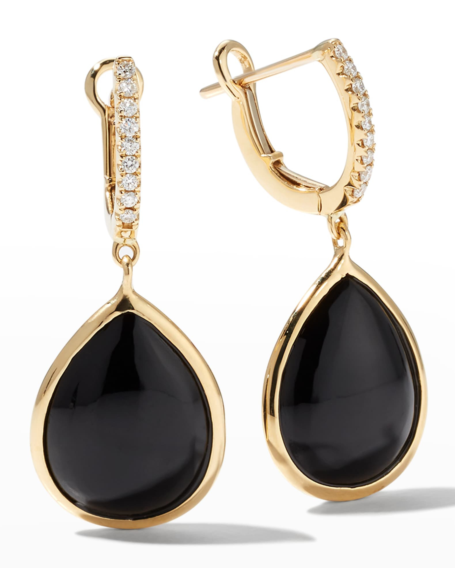 14K Yellow Gold Small Luna Drop Earrings with Diamonds | Neiman Marcus
