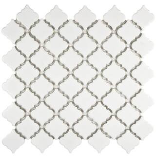 Merola Tile Hudson Tangier Glossy White 12 in. x 12 in. Porcelain Mosaic Tile (10.96 sq. ft. / Ca... | The Home Depot
