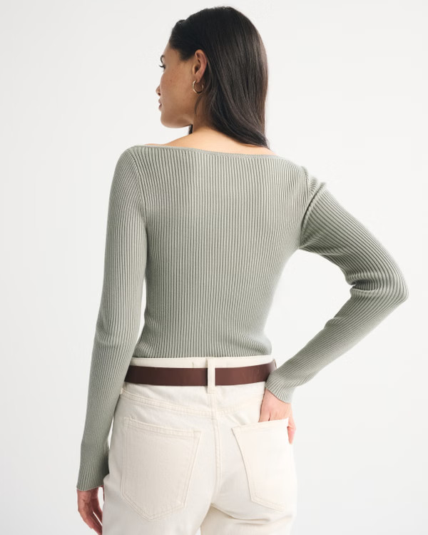 Women's Hardware Keyhole Long-Sleeve Sweater Top | Women's New Arrivals | Abercrombie.com | Abercrombie & Fitch (US)