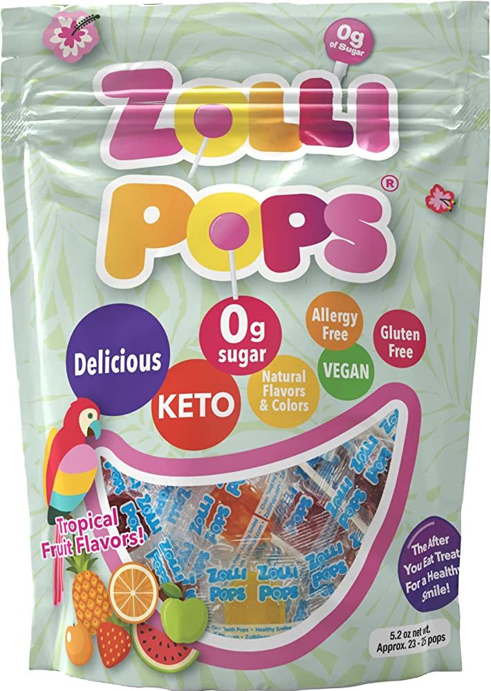 Zollipops The Clean Teeth Pops, Anti Cavity Lollipops, Delicious Flavors, Tropical, 5.2 Ounce ( P... | Amazon (US)