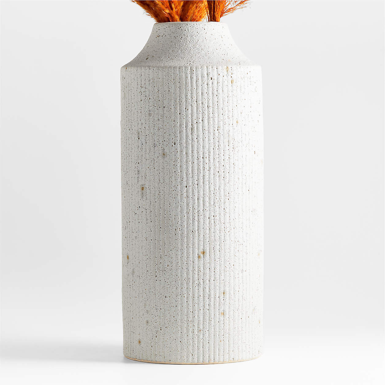 Ema Extra-Large White Ceramic Floor Vase 24" + Reviews | Crate & Barrel | Crate & Barrel
