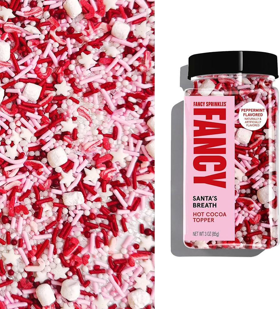 Fancy Sprinkles Limited Edition Holiday Santa's Breath Crunchy Sprinkles Hot Cocoa Topper, Pepper... | Amazon (US)