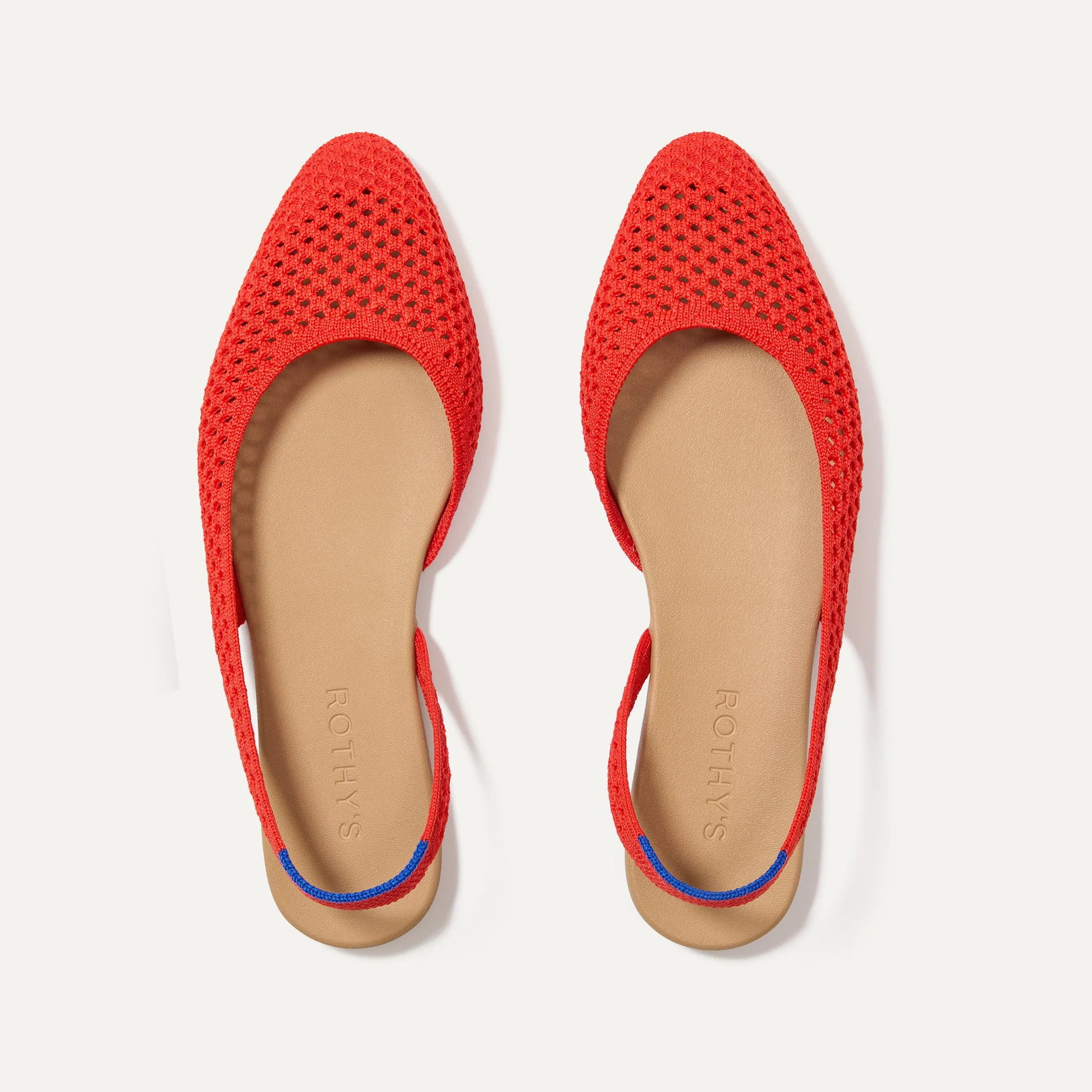 The Almond Slingback in Poppy Mesh | Women's Flats | Rothy's | Rothy's