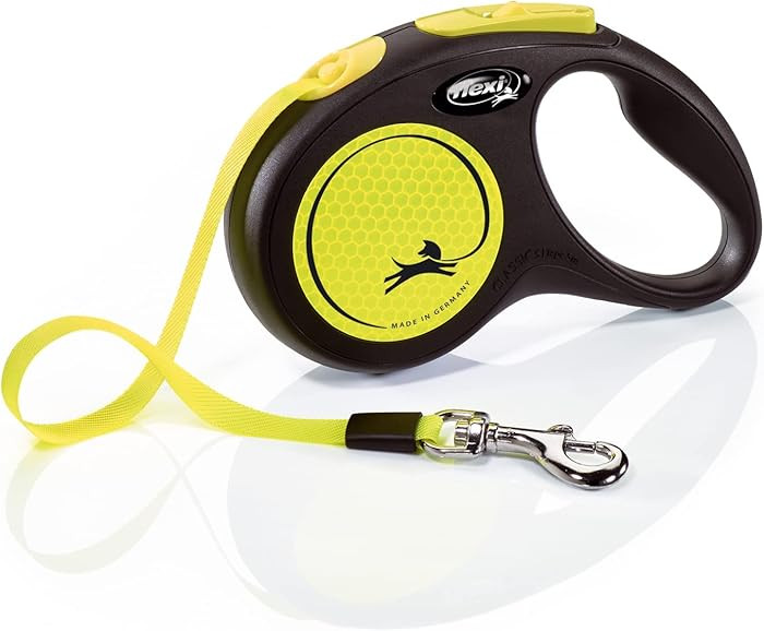 FLEXI New Neon Tape Retractable Dog Leashes for Small Dogs Upto 33 lbs. \u2013 16 ft., Neon Yello... | Amazon (US)