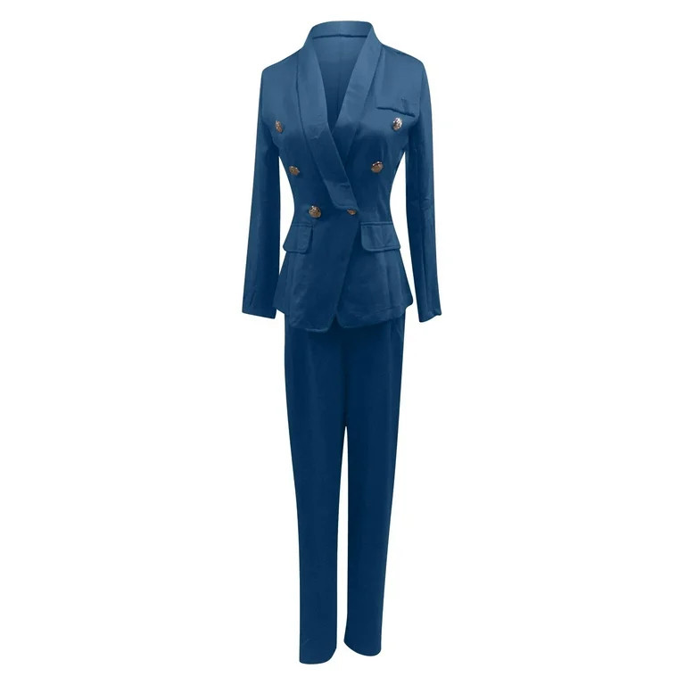 PATLOLLAV Womens Clearance,Women Long Sleeve Solid Suit Pants Casual Elegant Business Suit Sets | Walmart (US)