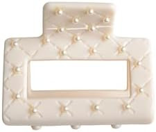 Emma Lily Cream Acetate Square Small Hair Claw Clip with Pearl Beads - Secure Grip for Thin Hair,... | Amazon (US)