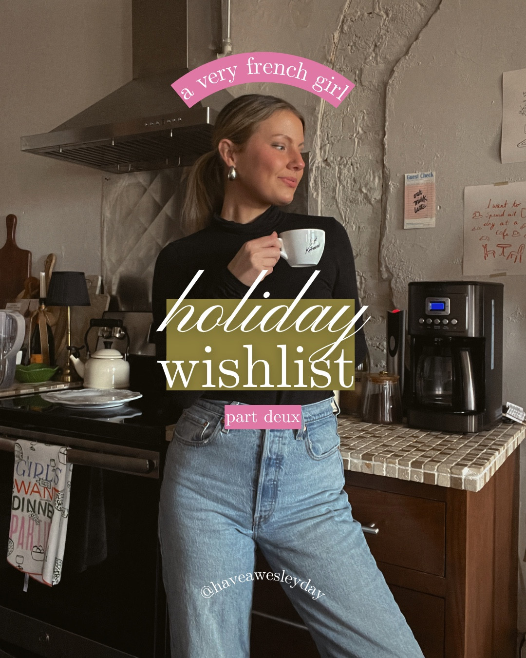 ✨A *Very* French Girl Holiday Wishlist: Part Deux✨Because there’s so much to spark inspiration this season, we had to have another part. Here are even more ideas for the chicest girl you know, based on items from the home of this aspiring French girl. Let’s get gifting, mes amis. 

✨La Liste…
Julia Child box set 
Marin Montagut “Timeless Paris” book
A vintage record 
Chanel Coco Mademoiselle soap
Match box, Louvre flowers book & Cafe Kitsuné mug set 
A framed vintage print
Custom matchbooks 
A bottle of Côtes du Rhône  
A print credit to Artifact Uprising 
A little book of Hérmes
An addition to her gallery wall
A Le Creuset dutch oven (bonus for some fresh croissants for her to enjoy)
Compagnie de Provence hand soap

Part Trois, anyone?! Shop all the details in my LTK storefront via the link in my profile. Bisous!💋

#giftguide #giftsforher #chicgifts #frenchgirlstyle 

Gift guides for her, Christmas wishlist, holiday gift guide 2025, chic gifts, French girl style, Parisian apartment decor

#LTKGiftGuide #LTKHoliday #LTKSeasonal