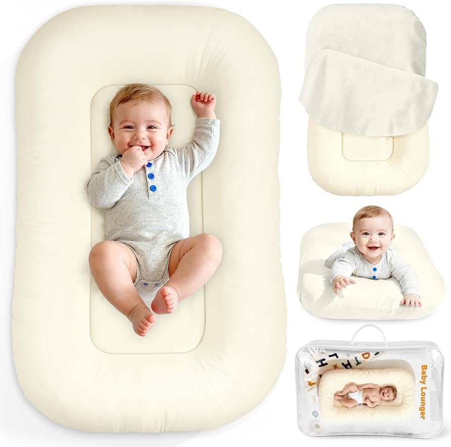 Baby Lounger & Nest for Newborn 0-24 Months, Baby Nest Supervised Breathable Cotton for Newborn, ... | Amazon (US)