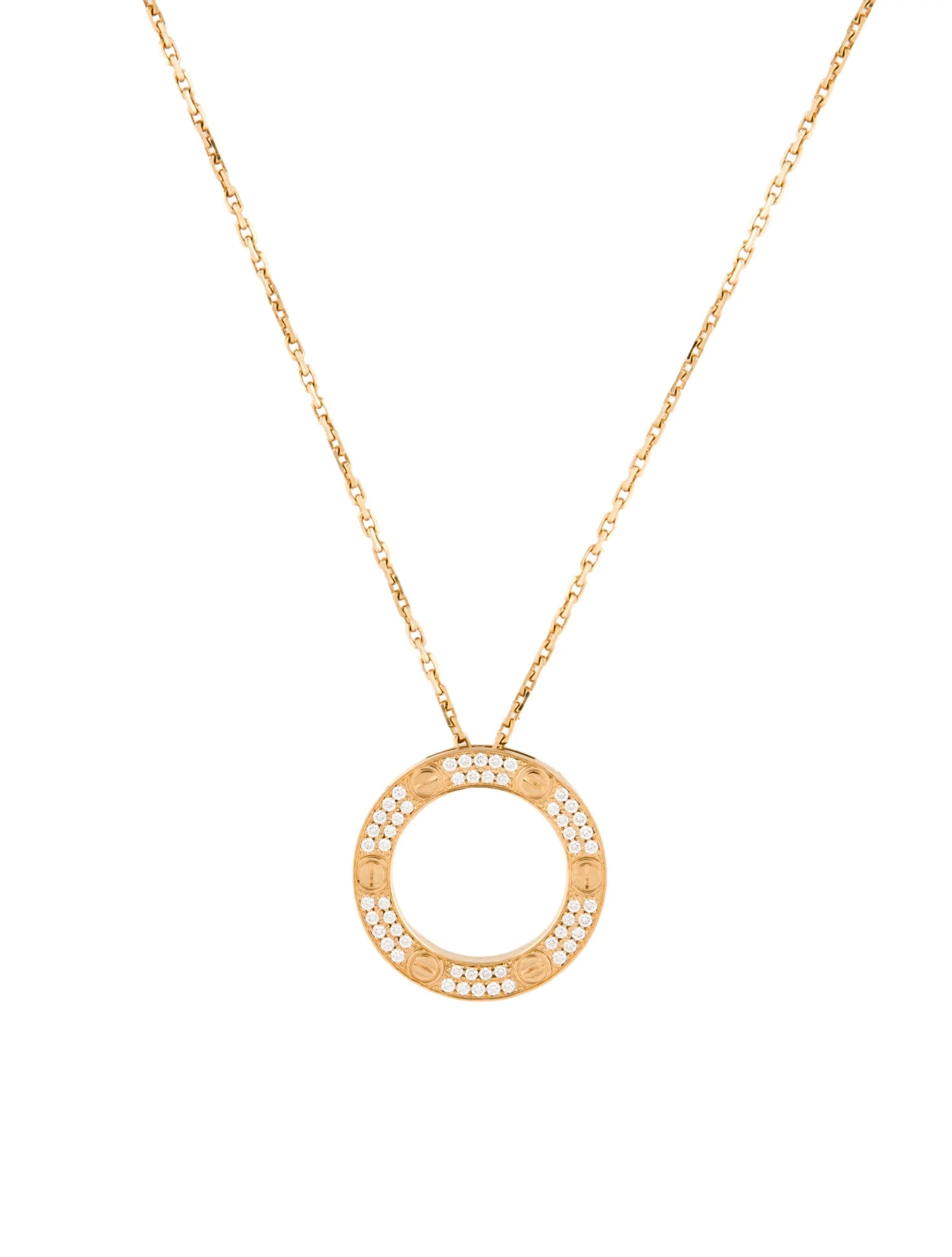 Cartier LOVE Pendant Necklace, Pavéd, 17 | The RealReal