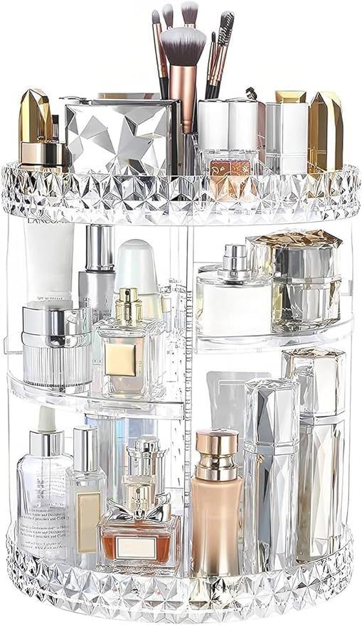 ZHIAI 360 Rotating Makeup Organizer, Large Capacity Cosmetics Organizer for Perfume Holder Organi... | Amazon (US)