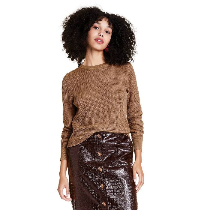 Women's Stitched Crewneck Pullover Sweater - Rachel Comey x Target Brown | Target