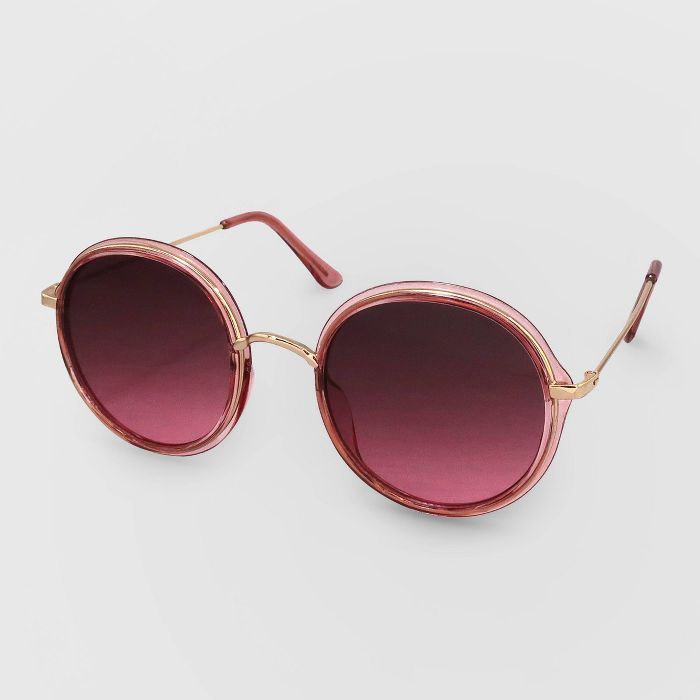 Women's Round Metal Plastic Combo Silhouette Sunglasses - Wild Fable™ Pink | Target