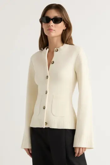 Modern Citizen Eames Cotton Wool Button Cardigan | Nordstrom | Nordstrom