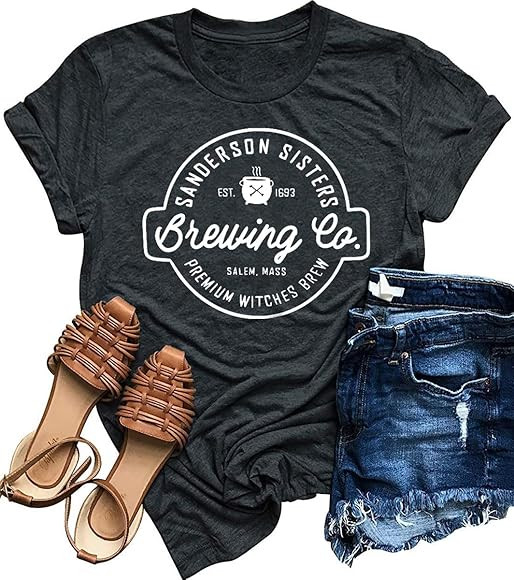Sanderson Sister Brewing Co Halloween T Shirts for Women Hocus Pocus Retro Vintage Graphic Tee Sh... | Amazon (US)