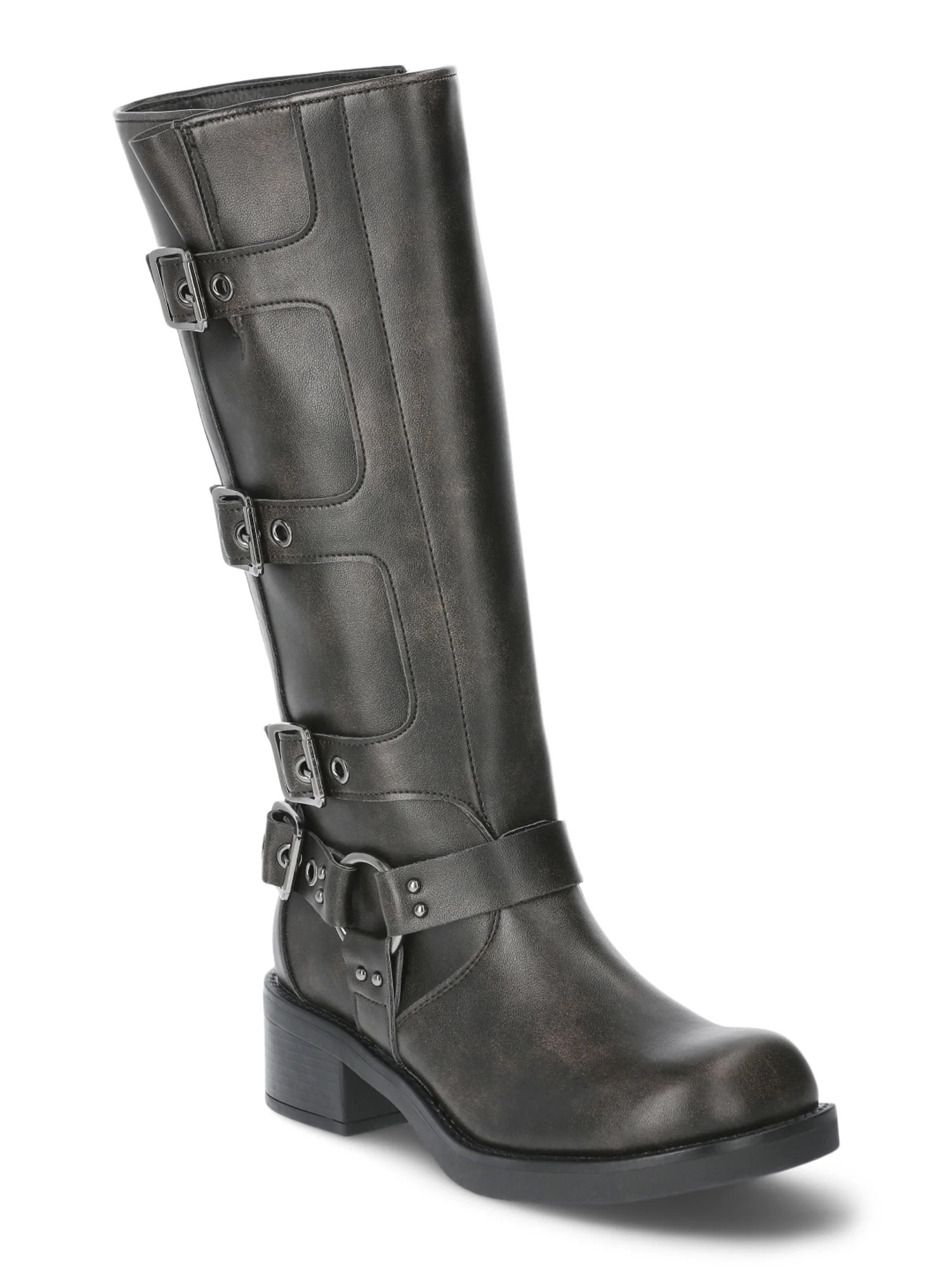 Madden NYC Women's Faux Leather Tall Moto Boots | Walmart (US)