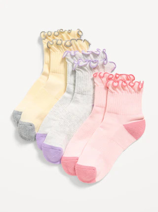 Ruffled Athletic Socks 3-Pack for Girls | Old Navy (CA)