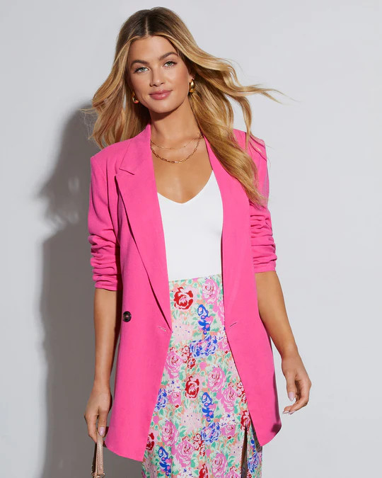 Confidence Double Breasted Linen Blazer | VICI