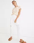 The Perfect Vintage Straight Jean in Tile White: Ripped-Knee Edition | Madewell