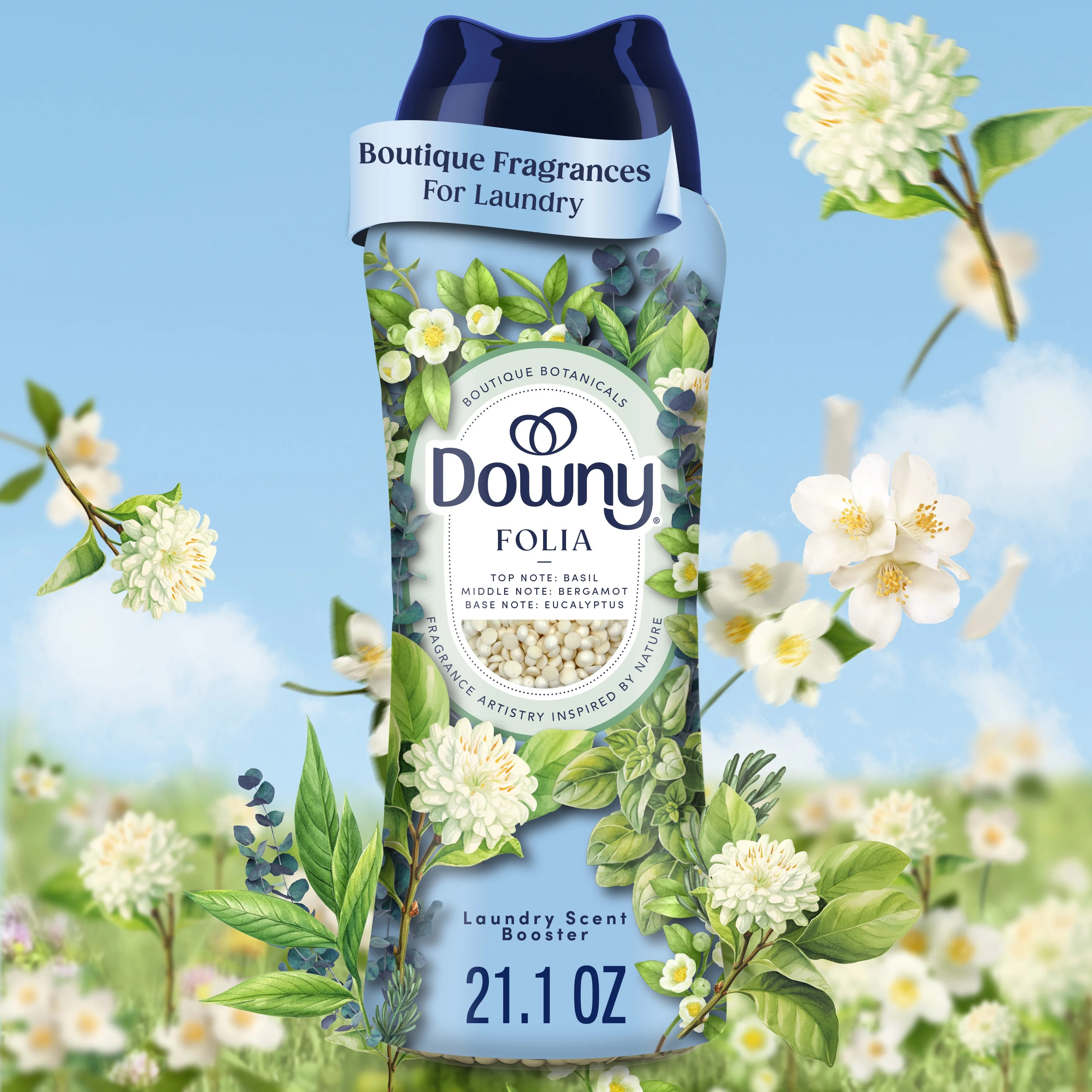 Downy Laundry Scent Beads Boutique Botanicals In-Wash Scent Booster, Folia Scent, 21.1 oz | Walmart (US)