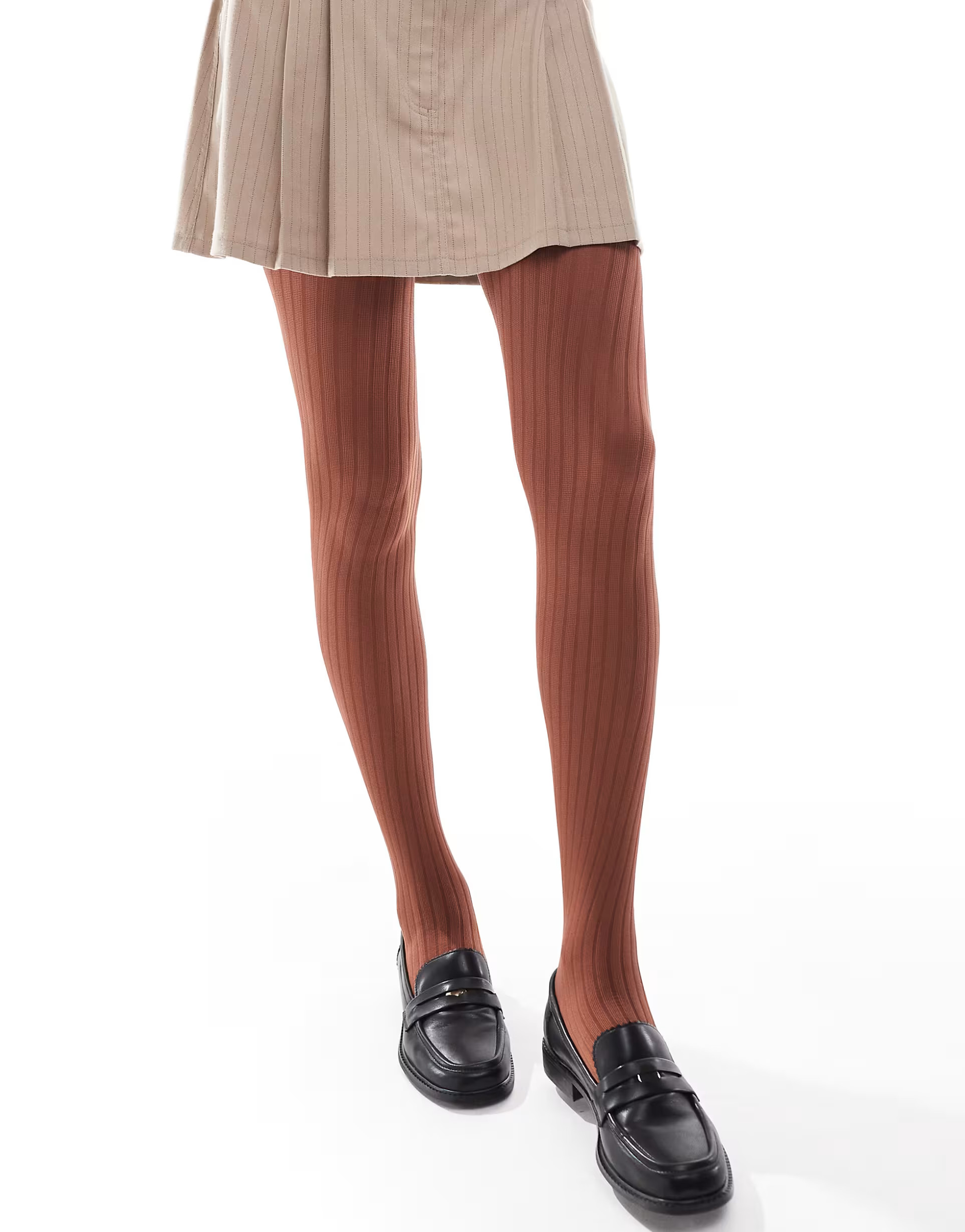 ASOS DESIGN ribbed tights in chocolate | ASOS (Global)