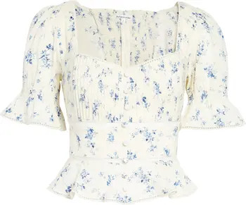Daphne Floral Peplum Top | Nordstrom
